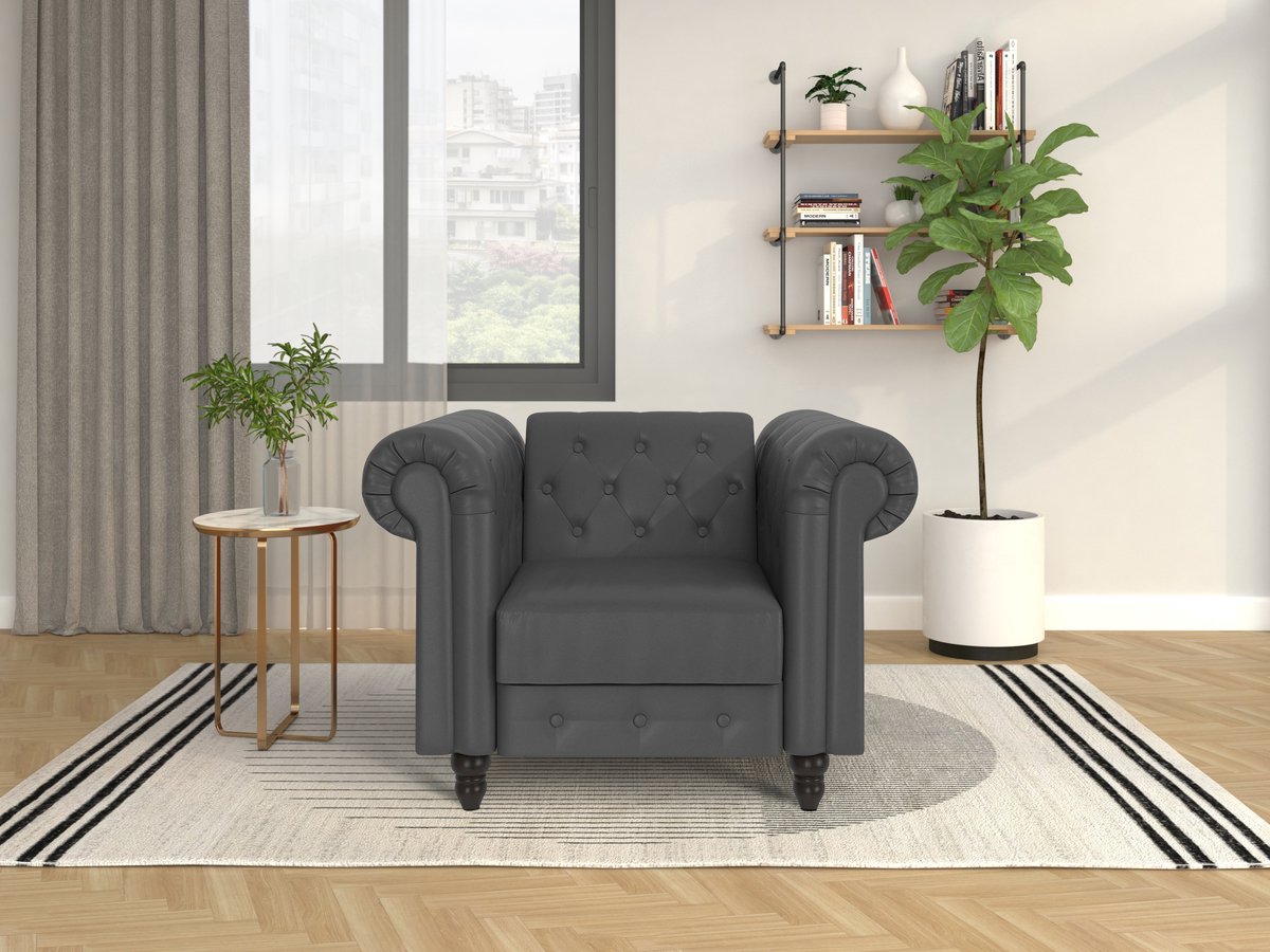 Notio Living Felix-Loungestoel met relaxfunctie in PU Grijs
