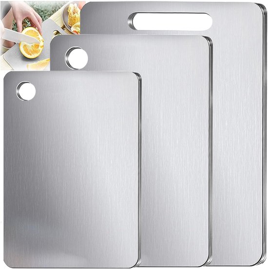 Titanium Snijplank, 100% Zuiver Titanium Snijplanken Voor Keuken Dubbelzijdige Titanium Snijmat Van Zorg De Originele Smaak Van De Ingrediënten(7.87 * 11.42in