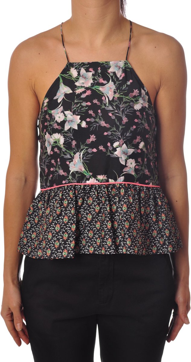 Patrizia Pepe • zwarte top met bloemen • maat 38 (IT44)