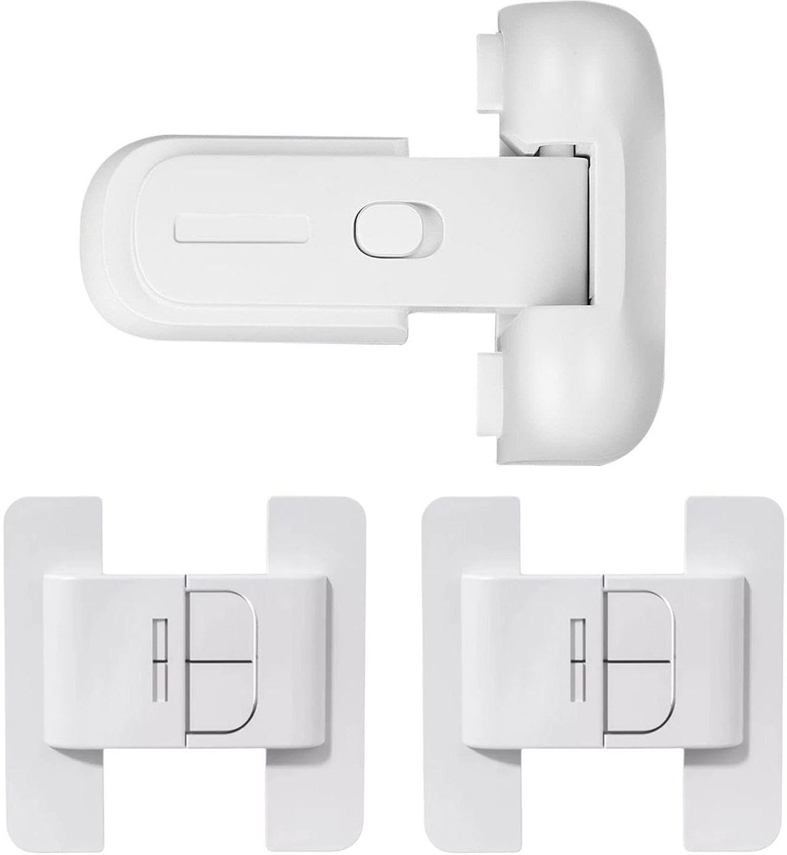 Image of 1 stuk koelkastslot, 2 stuks koelkastdeursluiters, kinderslot voor koelkast, vervanging van koelkastrubber, kinderslot voor ramen, veiligheidsclip voor deur tegen inklemmen