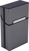 Boîte à cigarettes PocketMaster® - Zwart - Aluminium - Porte-cigarettes/étui - Résistant aux intempéries - Boîte de rangement robuste et Luxe