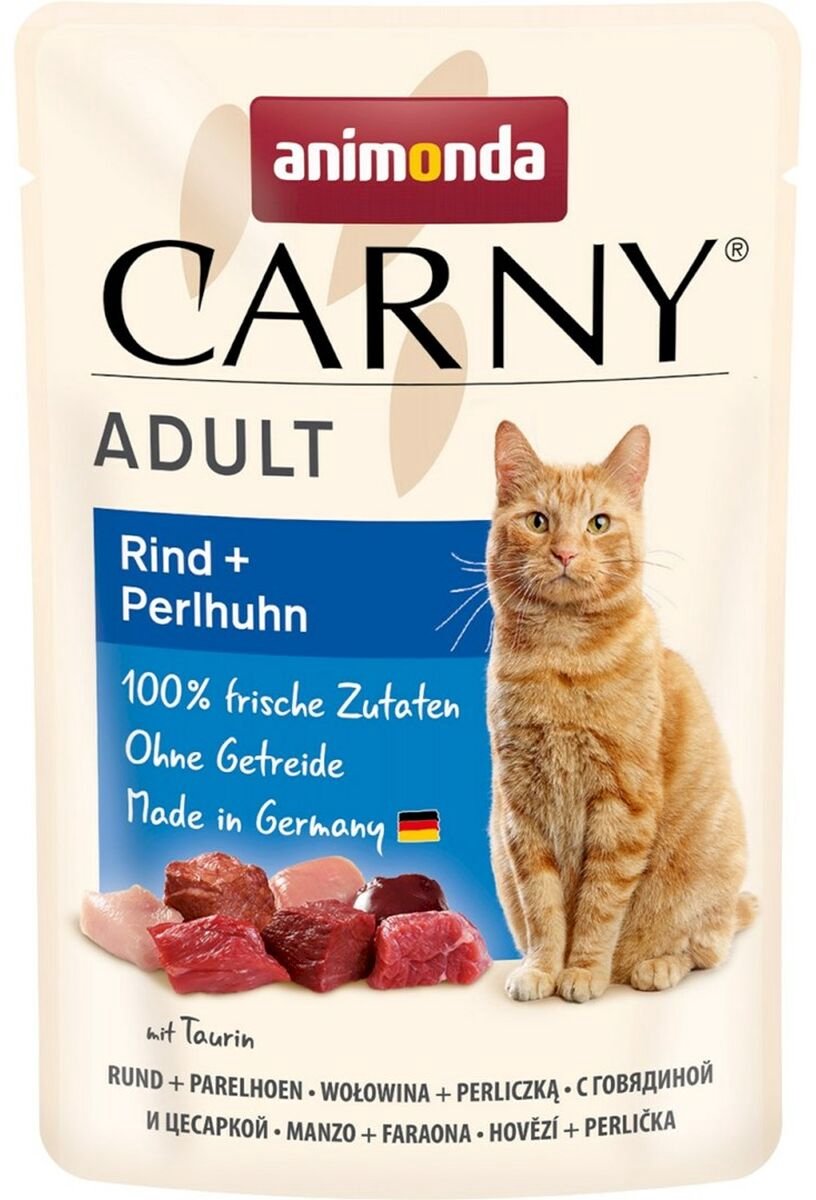 Animonda Kattenvoer Animonda Carny Adult Rundvlees en parelhoen Rundvlees 85 g