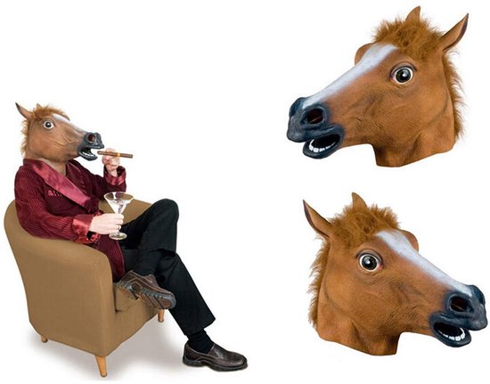 Foto: Crazy horse mask paardenmasker flexibele paardenhoofd masker paardenkop paard masker
