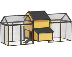 Konijnenhok - Voor buiten - Weerbestendig - Konijnenren - Kooi - Groot konijnen Hok - Geel