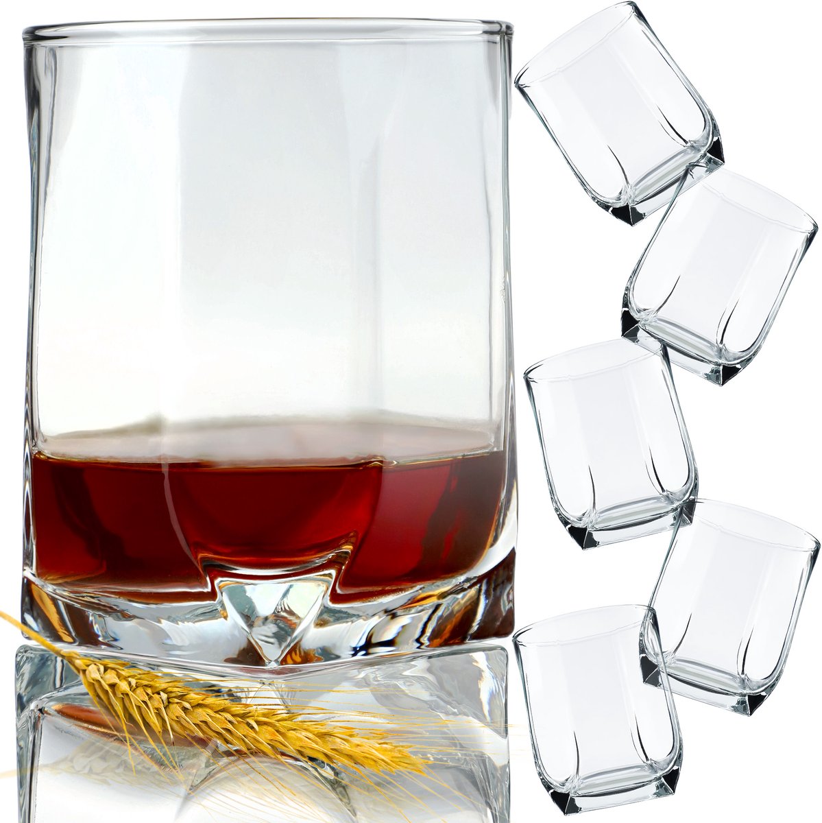 KADAX Whiskyglazen, 320 ml drinkglazen van robuust glas, vaatwasmachinebestendige longdrinkglazen, universele glazen voor het serveren van desserts, whisky, brandy (6 x 320 ml)