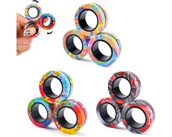 BOTC 9 stuks Magnetische ringen fidget speelgoed - ADHD stressverlichtend - Volwassenen fidget spinner ringen - Geweldig cadeau voor volwassenen tieners kinderen