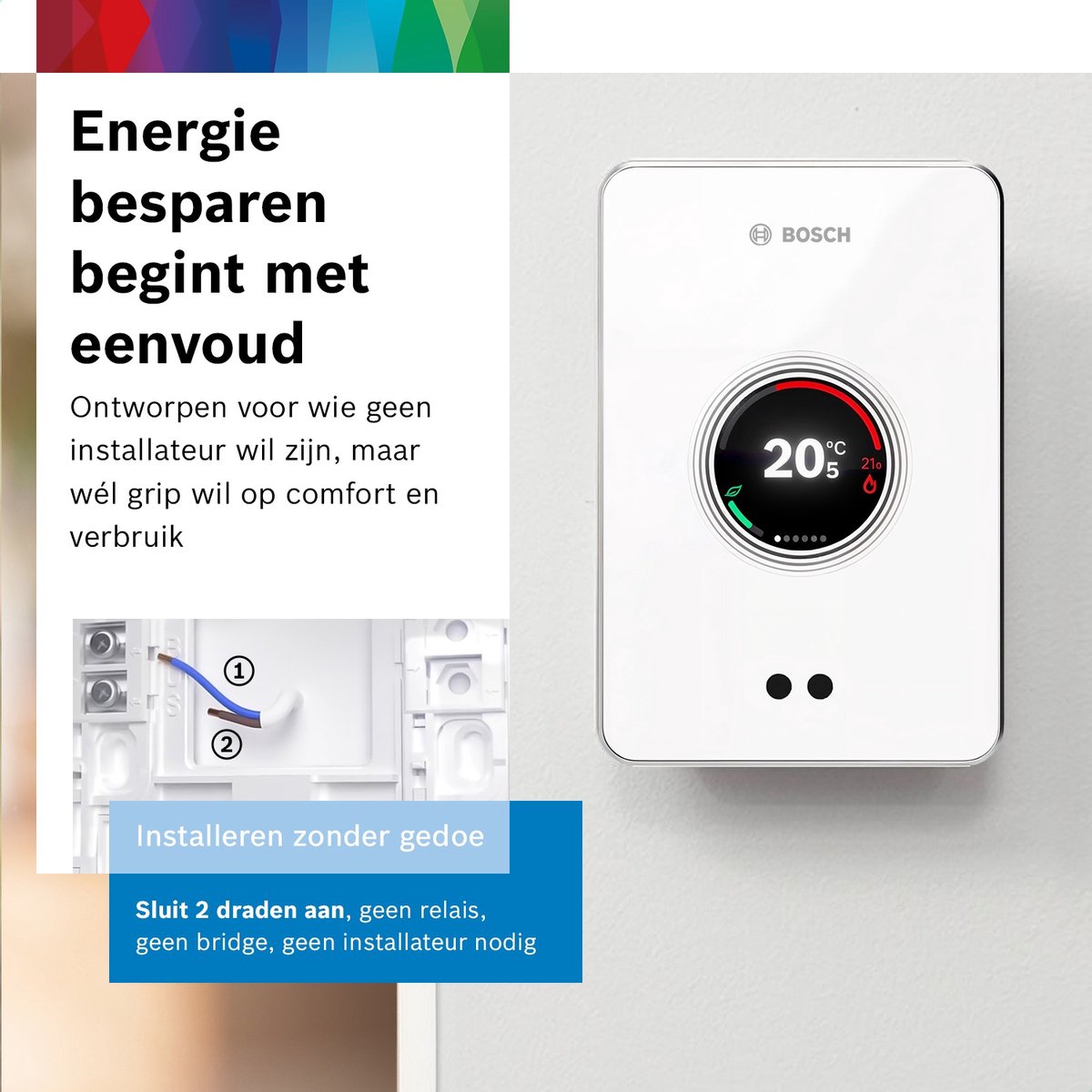 Bosch EasyControl slimme thermostaat - zwart (bedraad) thumbnail 4