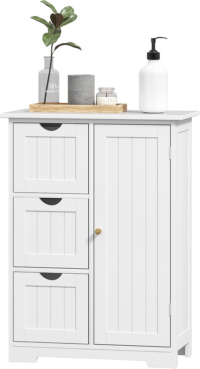 HOMCOM badkamerkast - MDF - 60L x 30B x 80H cm - wit