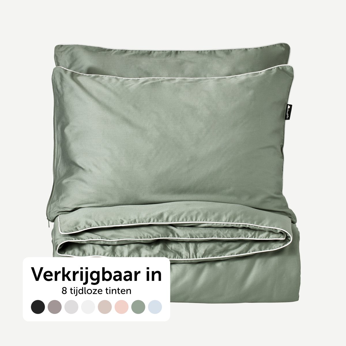 Cloudpillo Beddengoed (incl. 2 kussenslopen 55x75) - Extra zacht, Ademend en Antibacterieel - Vochtbestendig met verborgen rits - Sage Green - 240x220 cm