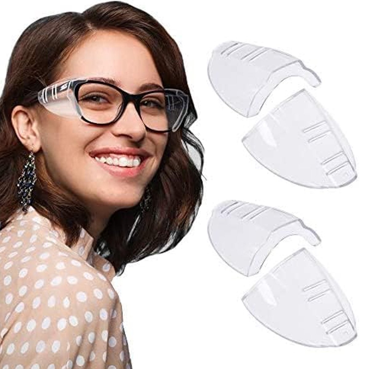 Kleine transparante brilaccessoires: past beter bij brillen met een dun montuur