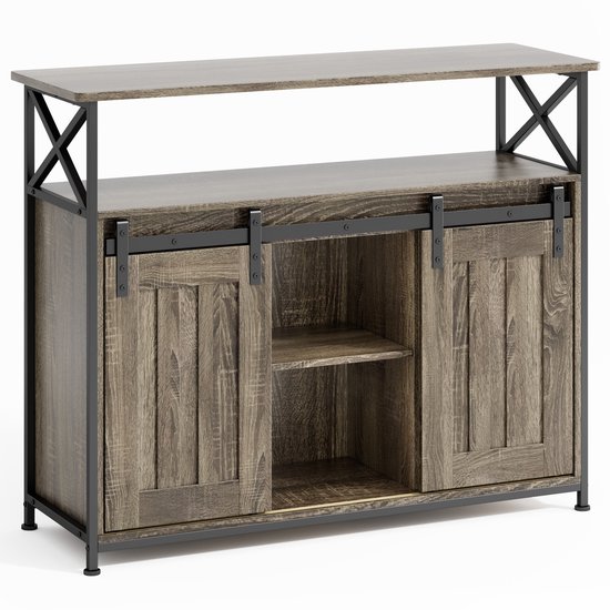 Meuble de cuisine Xbro à Portes coulissantes – Buffet avec étagère réglable – Commode pour salon ou Cuisine – 100 x 33 x 80 cm