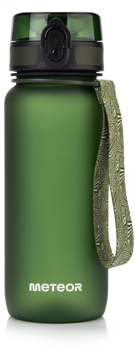 Meteor Sportfles 650 ml - Sportfles - Donkergroen, Antislip, BPA-vrij, Met maatverdeling