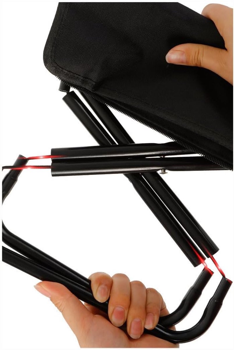Folding stool-opvouwbare kruk kamperen-stoel-Portable Camping Stool and Folding Small Chair - Compact Folding Stool - Durable Foldable Stool for Fishing, Hiking, BBQ, Outdoor Activities - Black - 26x24x24cm — cadeau in Sport & Outdoor - foto 3