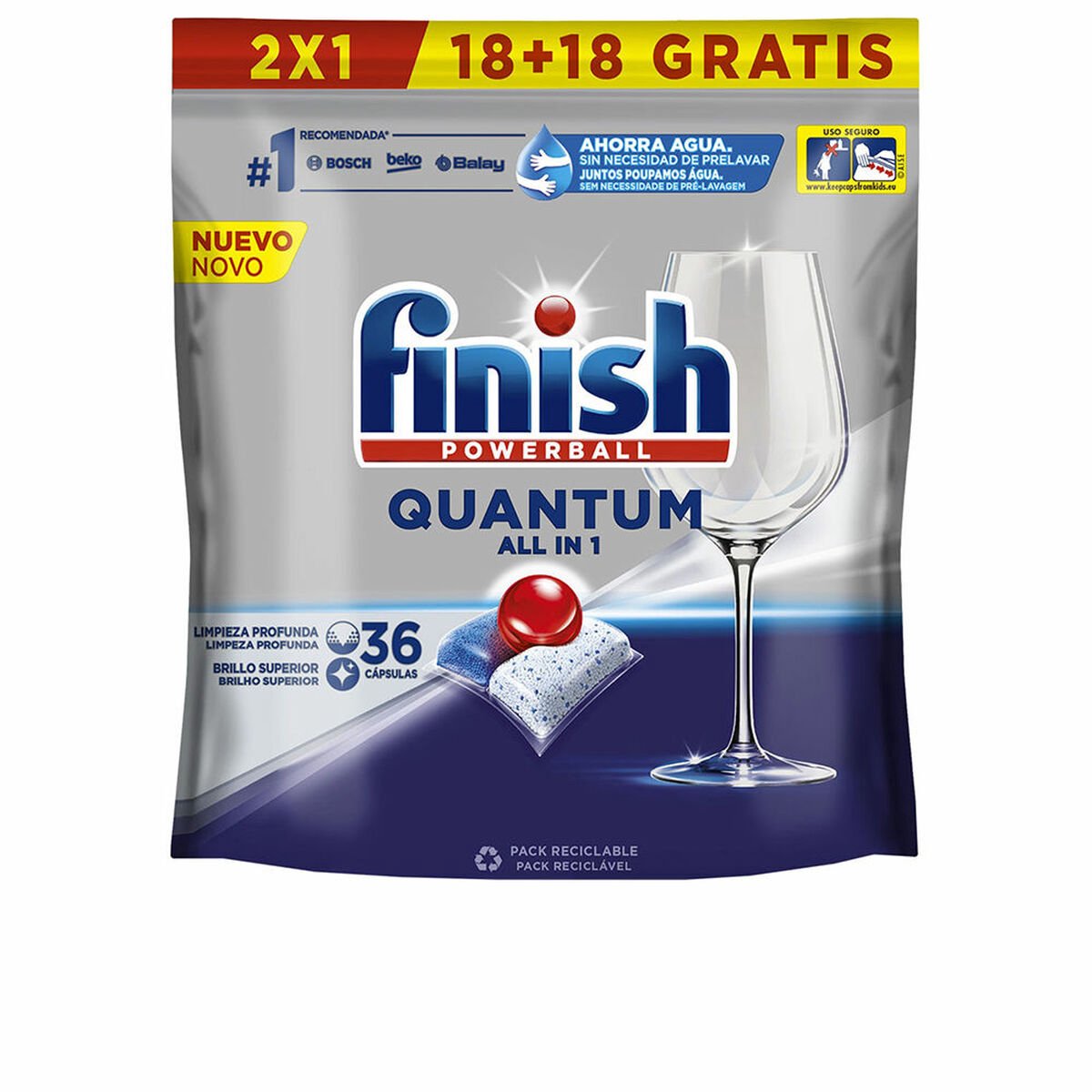 Finish Vaatwastabletten Finish Quantum (36 Stuks)
