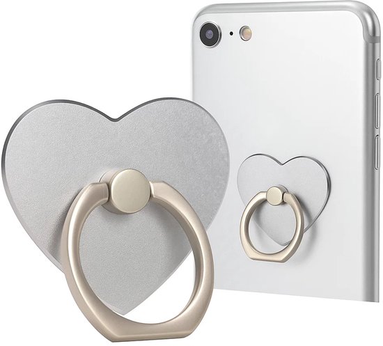 Support de téléphone à coller de Luxe coeur I bouton de téléphone I support de bague I poignée de doigt smartphone I Argent
