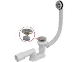 Alcadrain Afvoergarnituren - Badafvoer- en overloopset, lengte 80 cm, ClickClack, metaal A505CKM-80