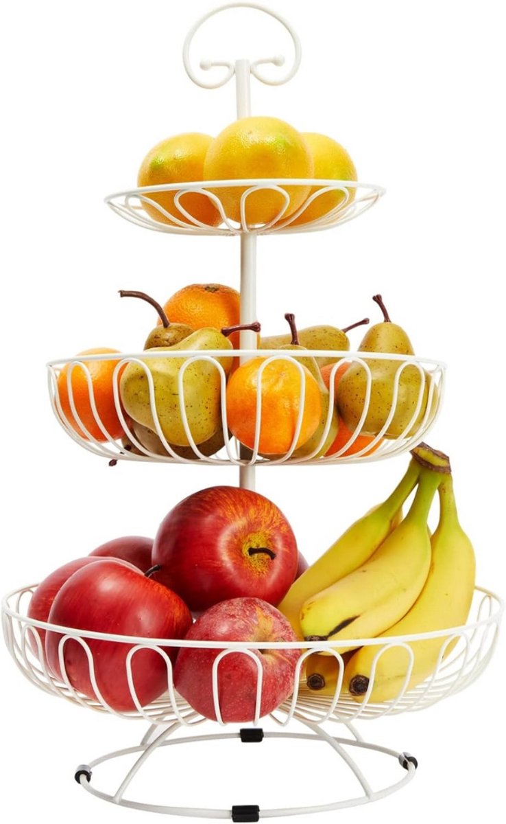 Fruitschaal - Fruitmand Etagere 3 laags - Wit