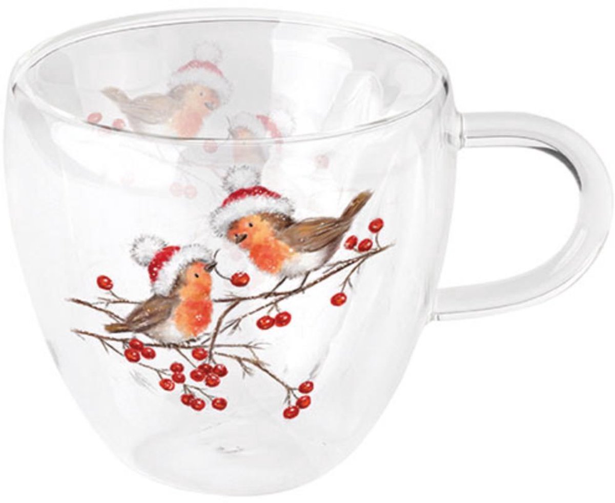 Ambiente Glas 0,2L Christmas robins
