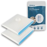 Travelly® – Set de Sacs sous vide et de sacs de voyage – Ranger et Voyages des Vêtements – Hermétiques – Réutilisables – Gain de place – Set de 2 – Transparent
