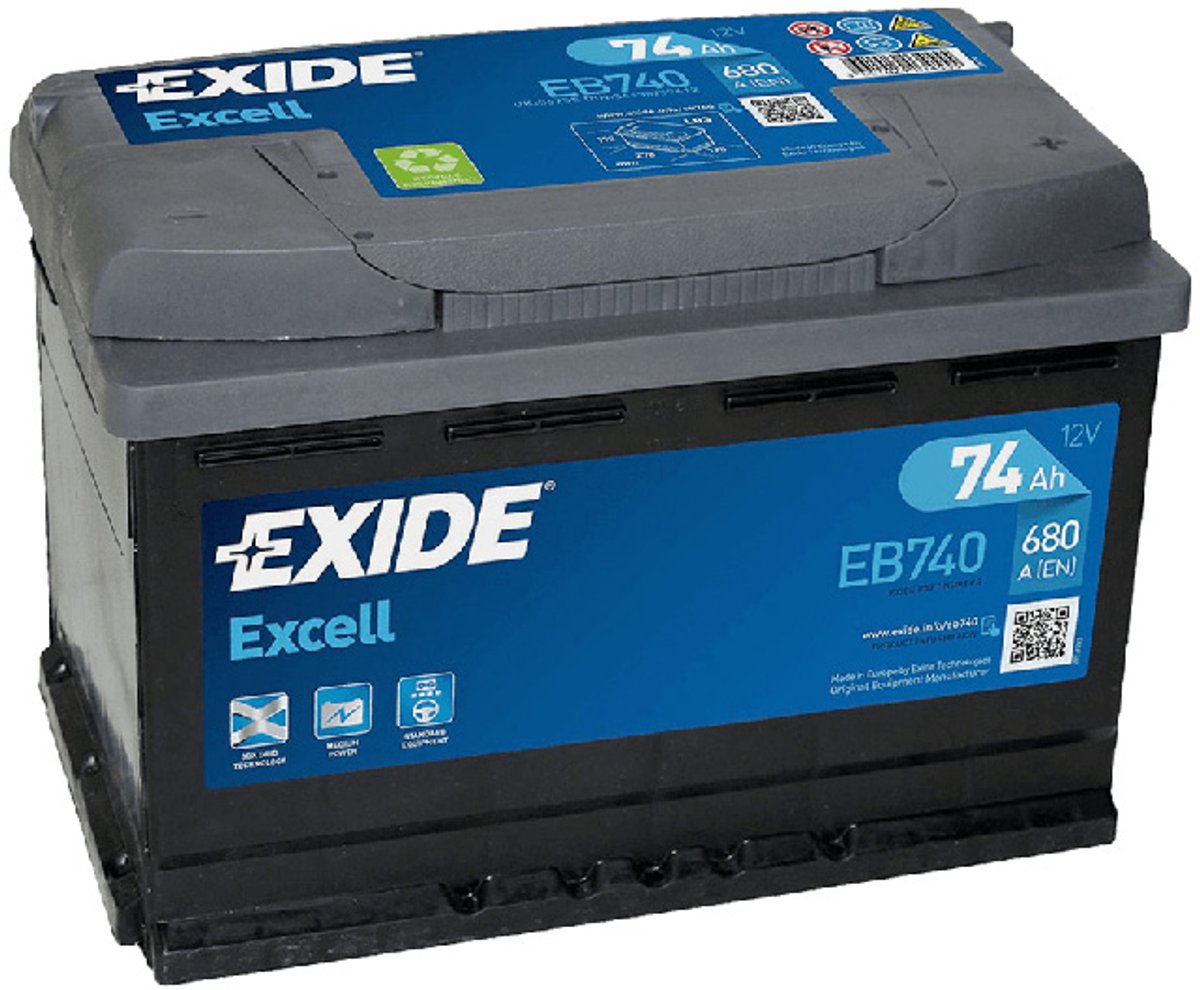Exide Excell 12V 74Ah - Loodzuur - Startaccu - EB740