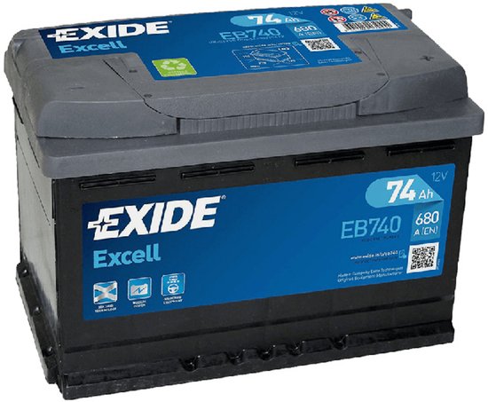 Exide Excell 12V 74Ah Loodzuur Startaccu Auto Boot Camper Hoge Prestaties Duurzaam