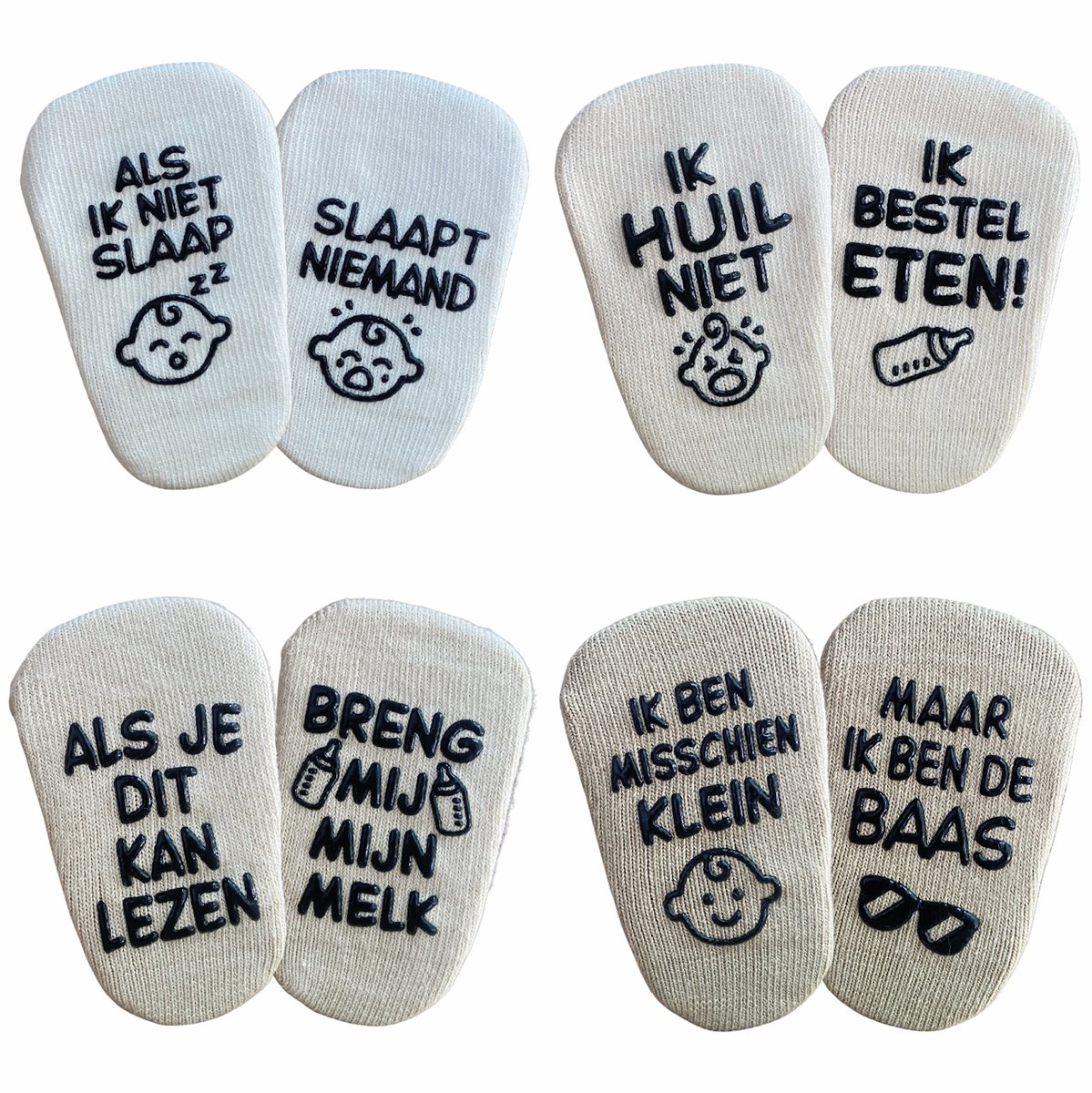 SilverandCoco® Baby Sokjes met Tekst | Geboorte Geschenkset Sokken Antislip Katoen | Kraam pakket Cadeau Gift Set | Shower Cadeautjes Geschenk | Zwangerschap Kleding | Gender Reveal Zwanger - Unisex Neutraal Jongen Meisje Boy Girl Roze Blauw – foto 4