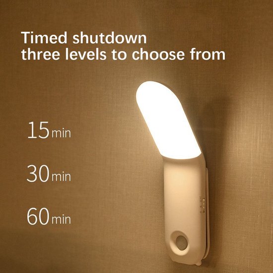 LED Nachtlampje Stopcontact - Dimbare Nachtlampjes met Sensor - LED-nachtlampje - Inductie van het menselijk lichaam - Garderobekast - Drie-kleuren Aanpassing - Kast - Oplaadbaar Inductielicht - Nacht Lamp - Babykamer Nachtlampjes - Wit van Merkloos — afbeelding 2