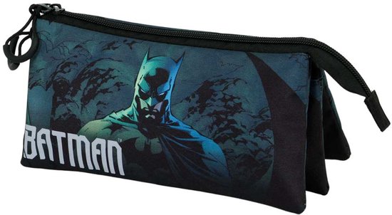 Karactermania - DC Comics Batman - Arkham - Triple FAN 2.0 Potloden Etui met Rits - Pennenzak - Tekenetui - Groen