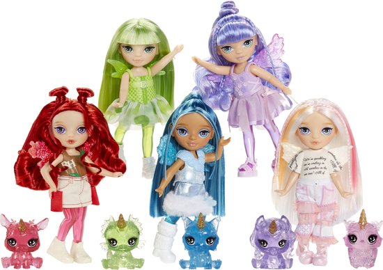 Rainbow High Littles Rainbow Fantasy-elfjes en diertje - Apple, kleine, poseerbare, rode pop van 14 cm en fantasiehertje met verwisselbare elfenvleugels. Cadeau voor kinderen van 4+ jaar van Merkloos — afbeelding 4