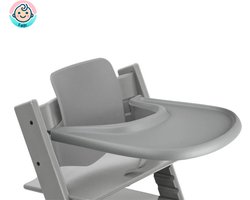 Eetblad en Stoelverkleiner - Stokke Tripp Trapp - Babyset - Grijs