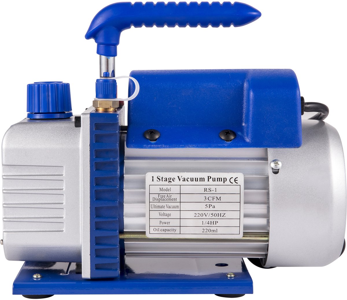 Eenfase Vacuümpomp 85 l/min, 1/4PK, Met 11 Liter HVAC A/C Koeltechniek Vacuümkamer Set