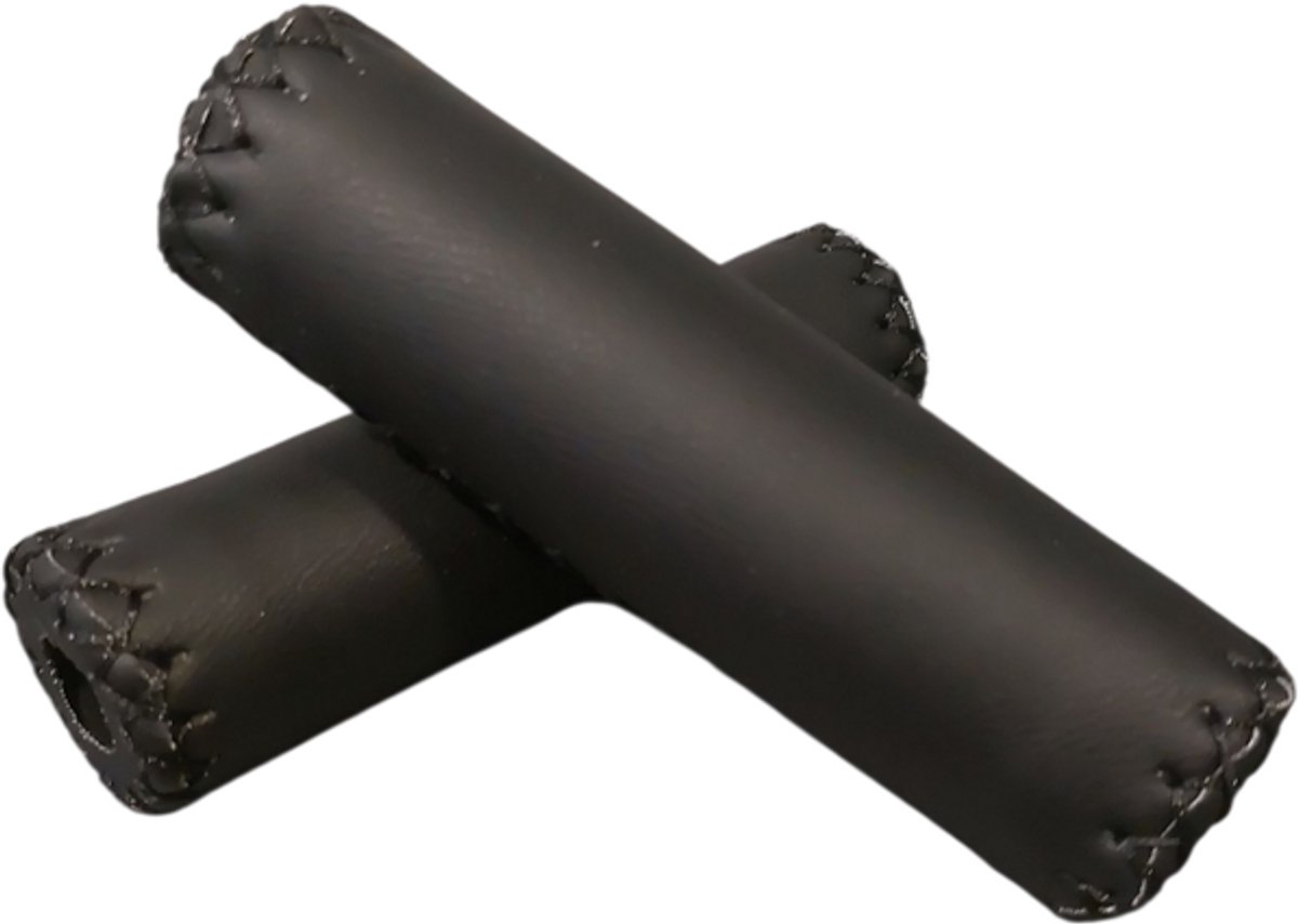 Rieba® Handvatten Fiets - 125 mm Lang - Handvat voor Fietsstuur - Handgrepen Kunstleer - Inclusief Stuurdoppen - Binnendiameter 22 mm - Schuimrubber - 2 stuks - Zwart