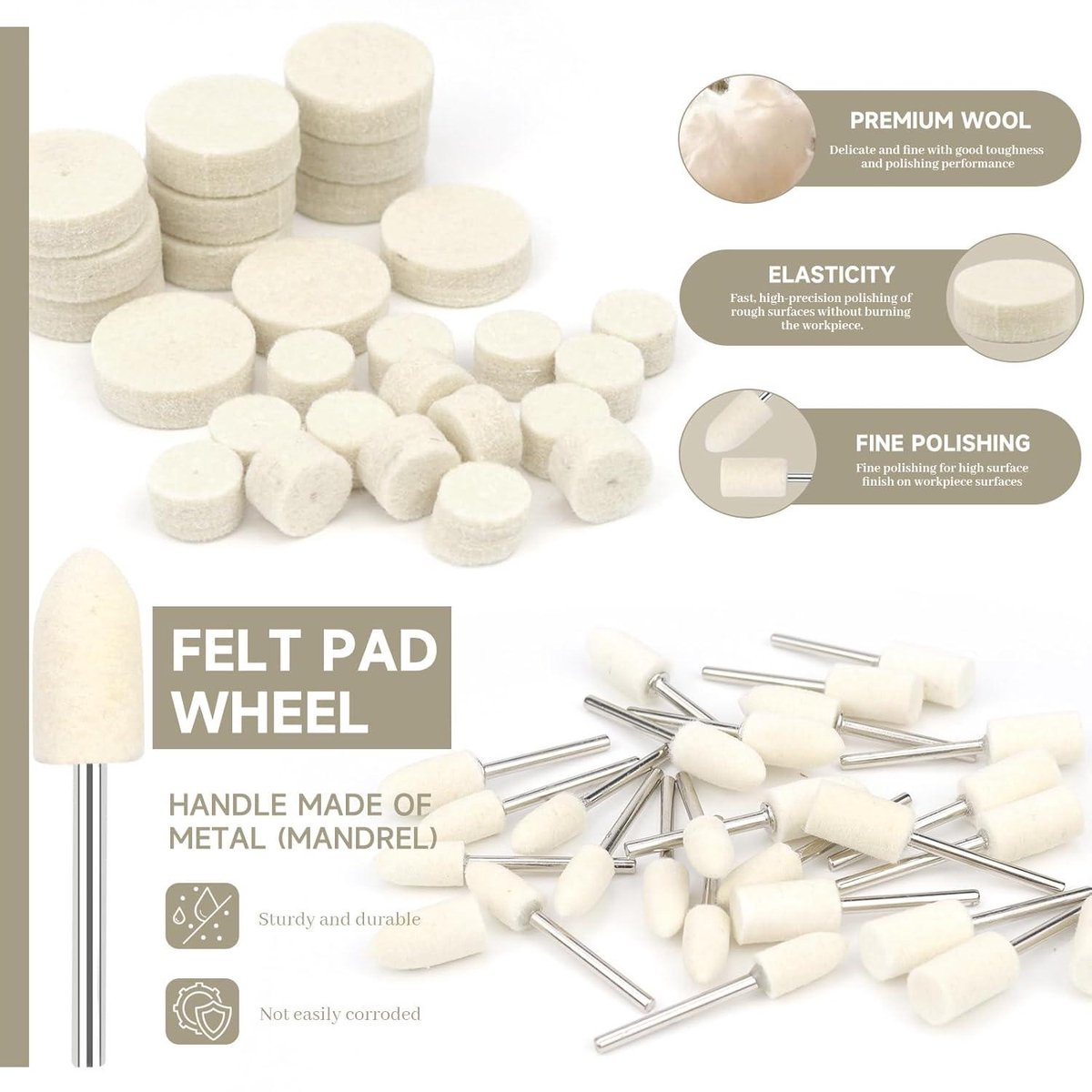 10 St Wol Polijsten Pad 3-7 Inch Zachte Schapenvacht Buffing Pads Met Haak Lus Terug Wol Snijden Pad Voor Auto Meubels Glas Auto,4 Inch