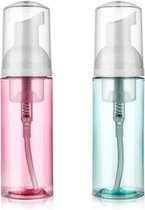 Allecto Plus - Flacons pompes à mousse (2 pièces) - 50 ml/1,7 oz - Format voyage - Distributeur de savon mousse - Plastique transparent - Nettoyage du visage - Wimpers - Shampooing - Mini flacons pompe rechargeables