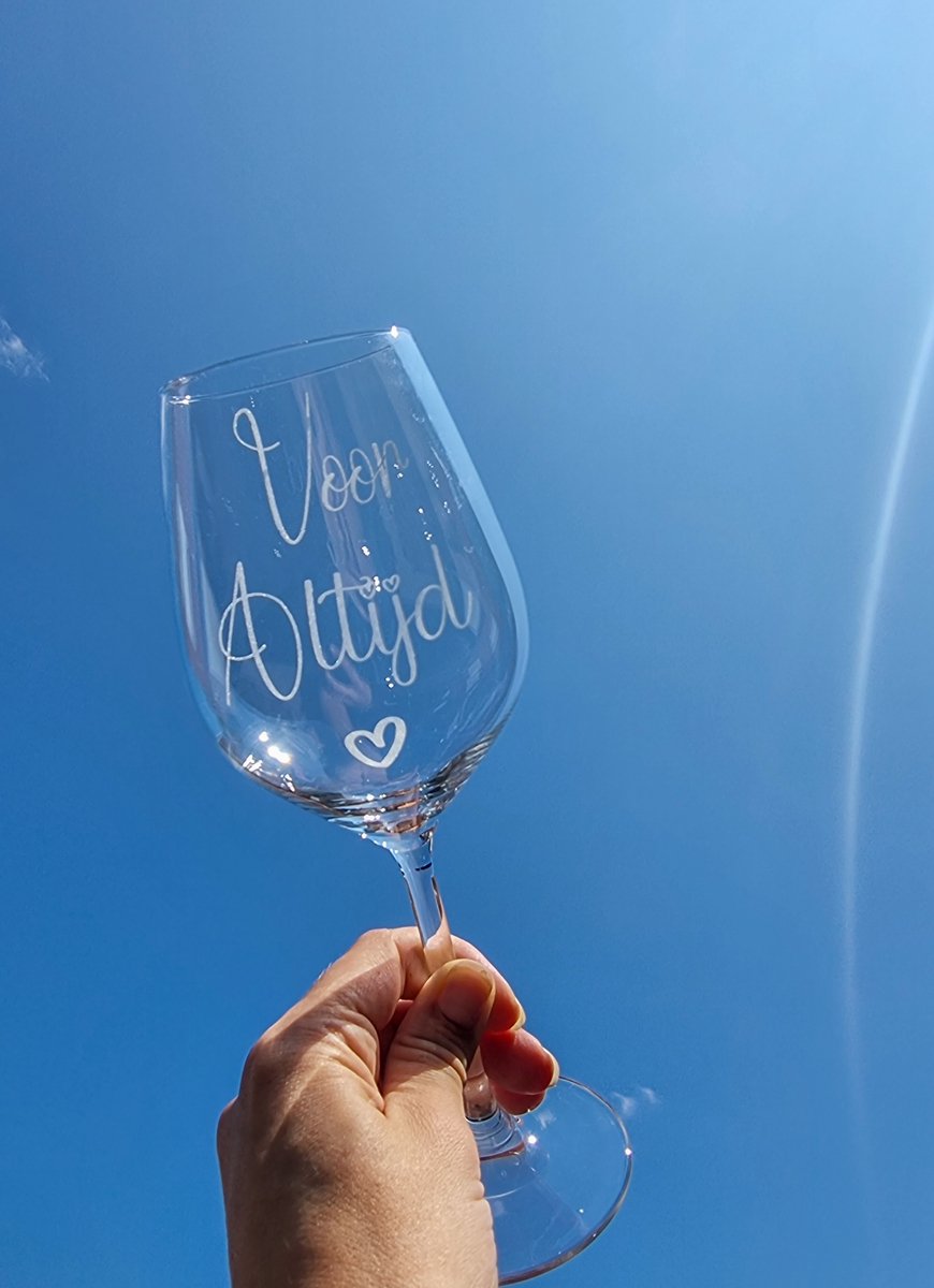 Wijnglas - Liefdes cadeau - Voor altijd - Gepersonaliseerd cadeau