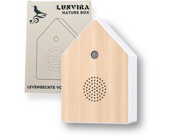 Lunvira® NatureBox - vogelgeluiden huisje met sensor - vogelhuisje met vogelgeluiden - vogelhuisje met geluid - vogelgeluiden huisje voor op toilet, badkamer, toilet en woonkamer