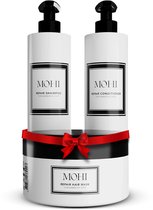 MOHI Intense Repair Set met Shampoo, Conditioner, Haarmasker & Hoofdhuid Massage Borstel - Herstelt droog en beschadigd haar - Voedt, versterkt en laat het glanzen