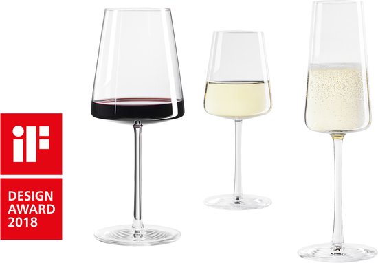 Stölzle Lausitz POWER Wijnglazen – Set van 18 - Rode 520 ml - Witte 400 ml- Champagne Flute 240 ml