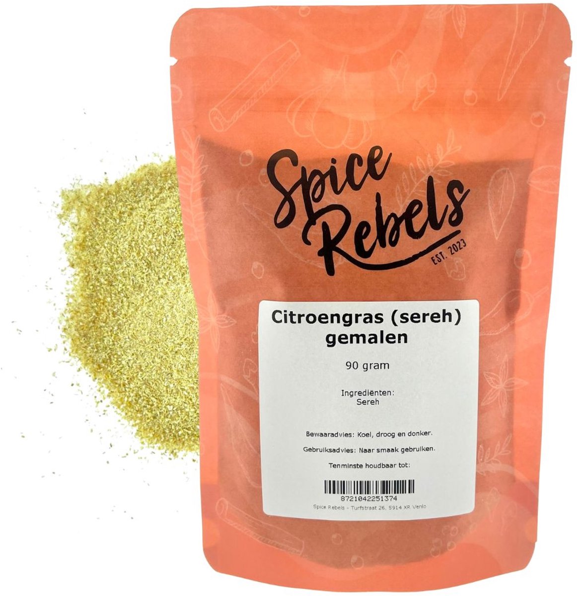 Goedkoopste Spice Rebels - Citroengras (sereh) gemalen - zak 90 gram