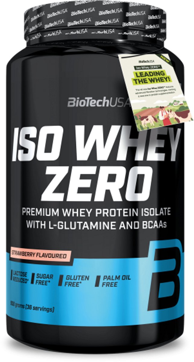 BiotechUSA isolaat eiwitpoeder - ISO WHEY zero (908 g) - smaak: Aardbei