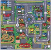 Carpet Studio Playcity Speelkleed - Speelmat 95x100cm - Vloerkleed Kinderkamer - Anti-slip Speeltapijt - Verkeerskleed - Meerkleurig