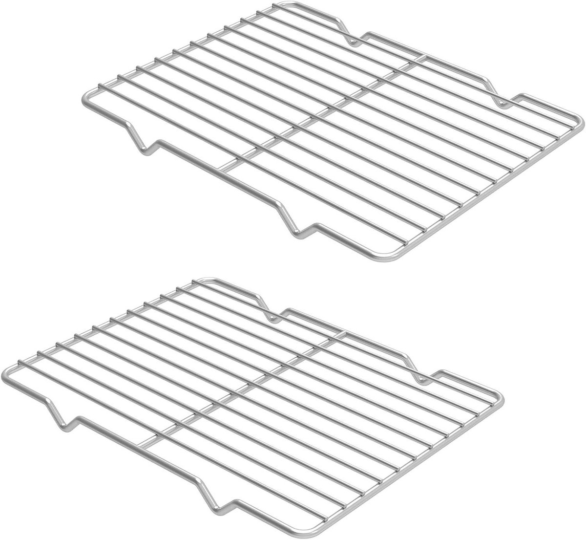 Allecto Plus - Metalen rooster koelrek - Set van 2 RVS bakkoelrekken - Ovenbestendige roosterroosters - Geschikt voor braden - Wegwerppan - Zilver - 78" x 102"