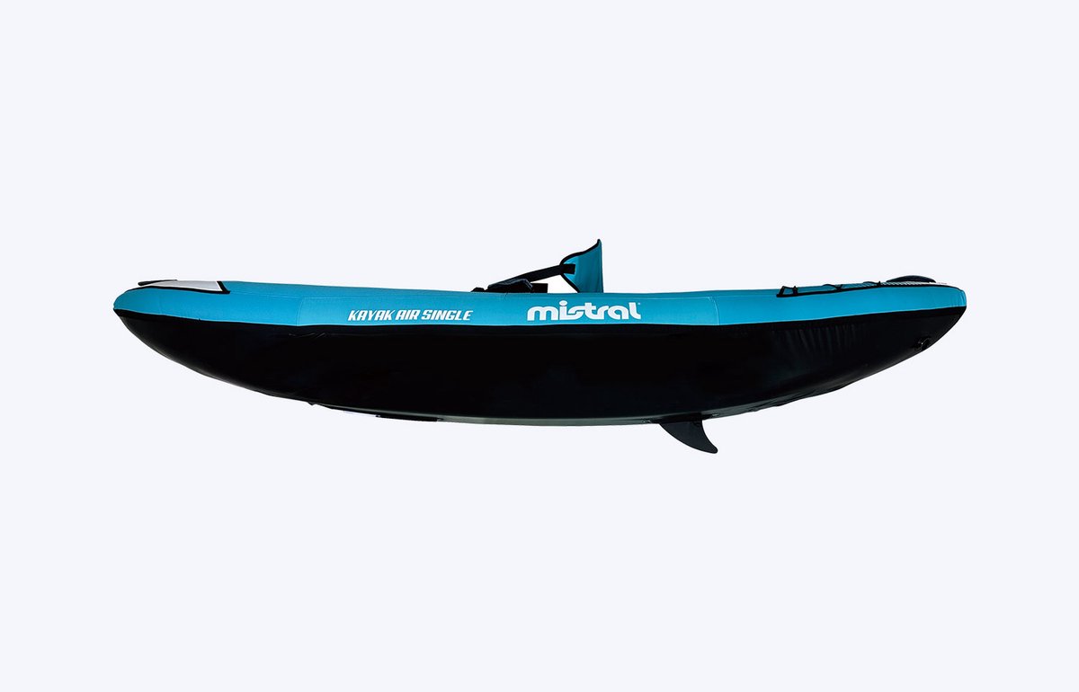 Mistral Kayak Air Single | Opblaasbare Kajak | 1-Persoons Kajak | 305 x 95 cm | Max. 110 kg | Stabiel en Wendbaar | Incl. Peddel, Stoel, Pomp en Skeg | Voor Recreatie en Toertochten