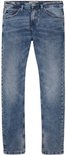 Blauwe jeans, van voren gezien.