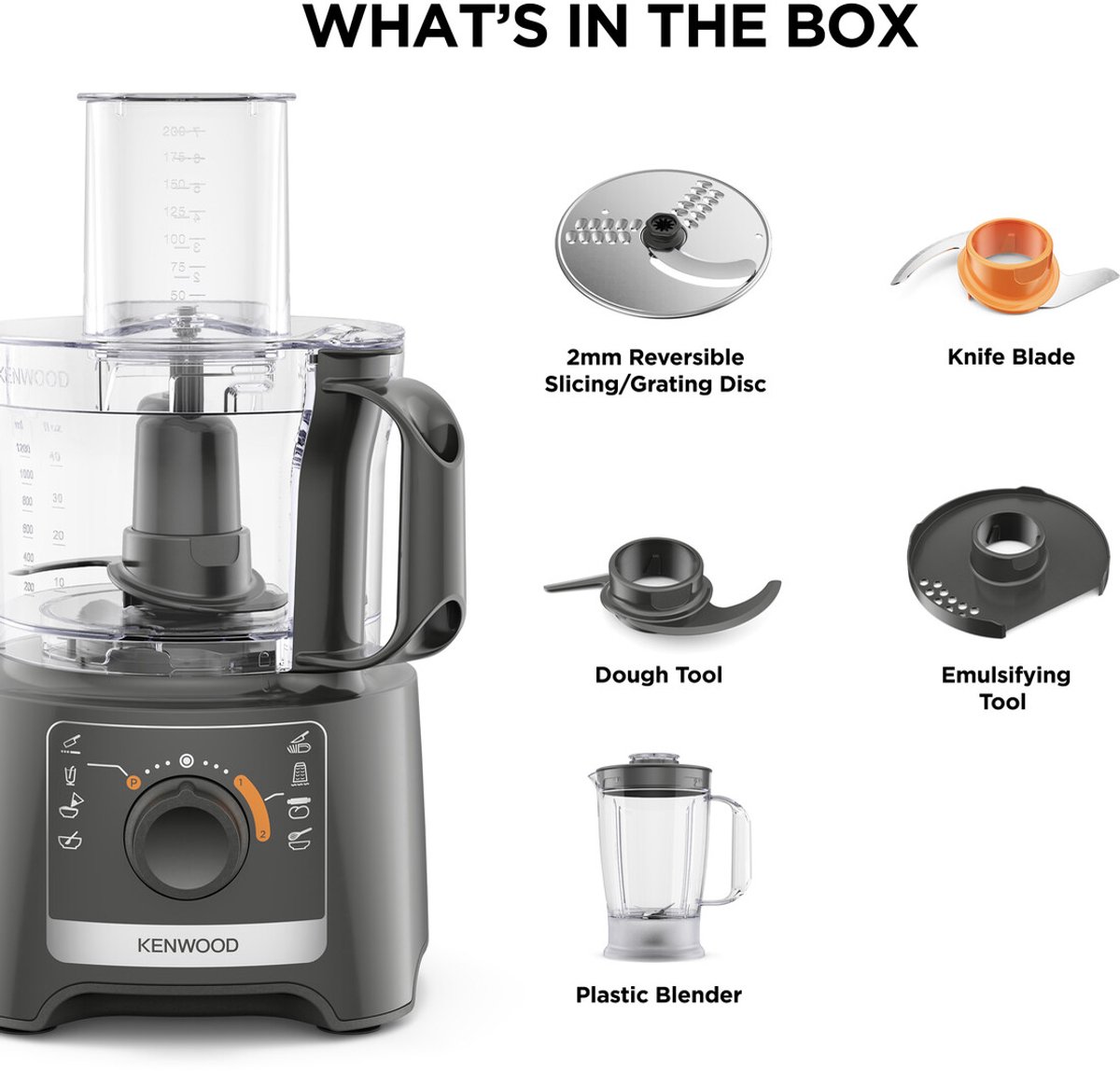 Kenwood MultiPro Compact: 800W foodprocessor, 2,1L kom thumbnail 5