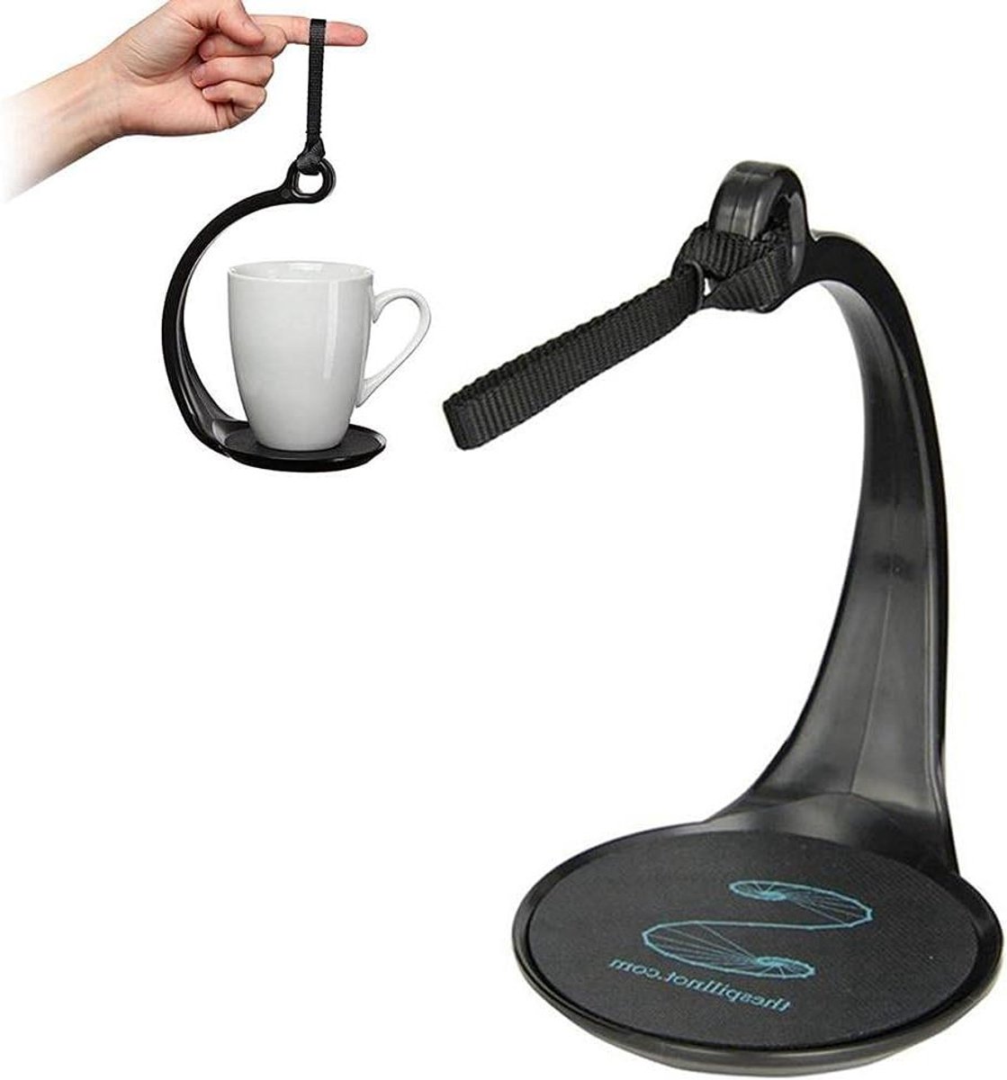 Allecto Plus - Draagbare anti-overloop bekerhouder met handvat voor koffie en thee - morsen niet - onderzetter - drinken -koffiemokhouder