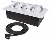 Design Light Kombibox - Stekkerdoos - Verdeelstekker met 3 stopcontacten - Inbouw stekkerblok met 1.5 meter kabel - Wit