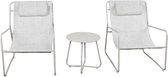 Mannsberger Tuinset - Loungeset 3dlg - Tuin tafel en 2 stoelen - Tuintafelset - stoelen met waterafstotende stof - Camping - beige