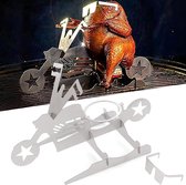 Beer Can Chicken Houder - BBQ collection Kiprooster voor de Barbecue - Kiphouder - BBQ Kipstandaard - Bierblik Kip -RVS - Bbq Accesoires - Bierkip - Chicken Sitter - Kiphouder Motorcycle - BBQ Accesoires - Barbeque Gereedschap - RVS
