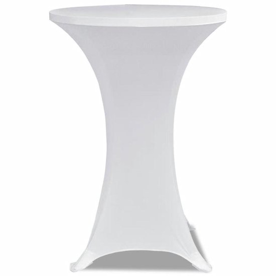 vidaXL Housse de table haute extensible Ø60 cm Wit (2 pièces) - Housse de meuble - Housses de meubles - Housse de table haute - Housses de table haute